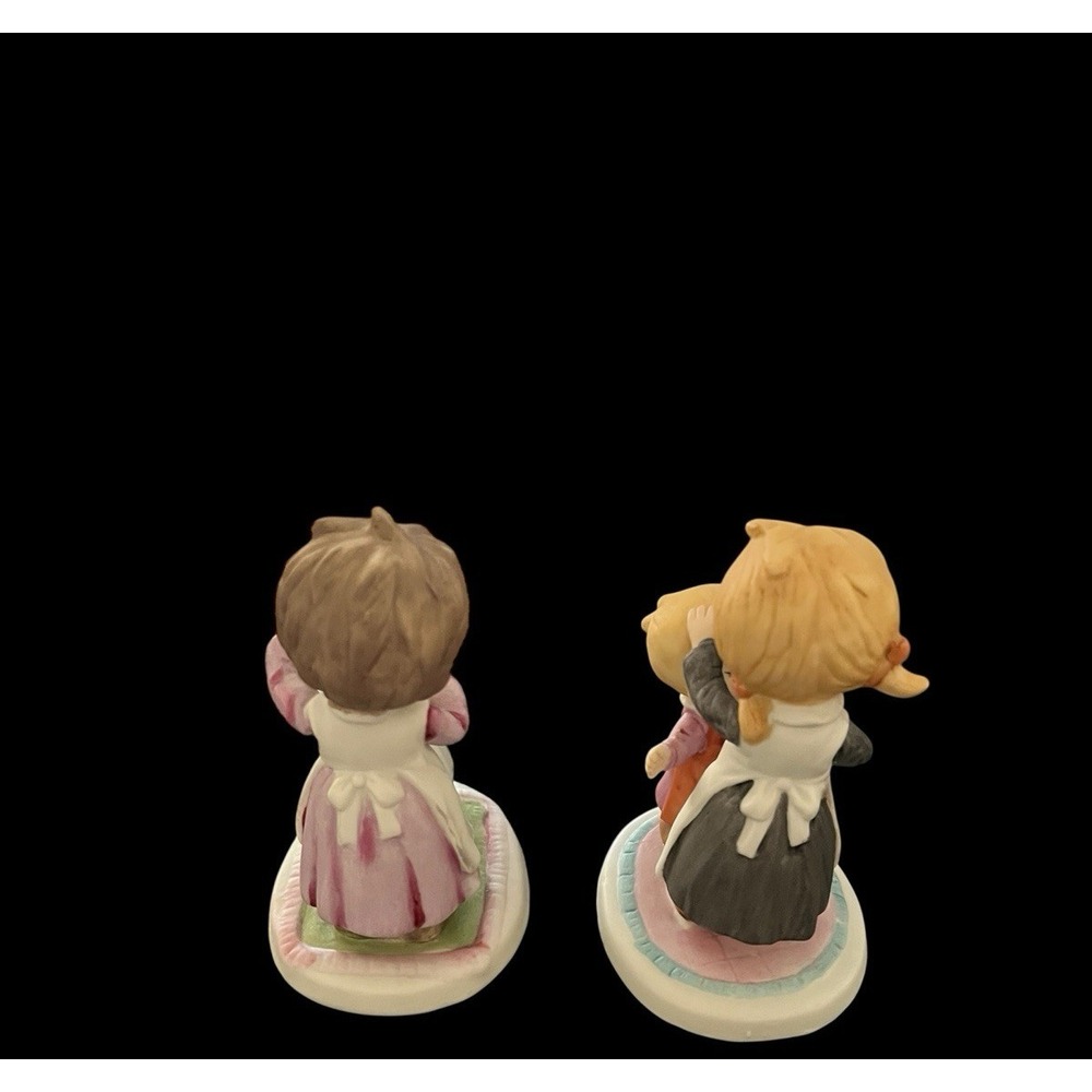 Lefton 241 Children Big Little Sister Bisque Figurines Hand Painted Vintage Pair - Picture 9 of 11